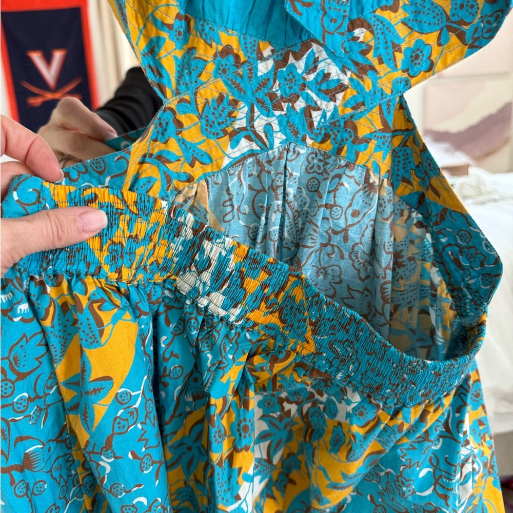 Blue & Yellow Patterned Mini Dress - Picture 5 of 6